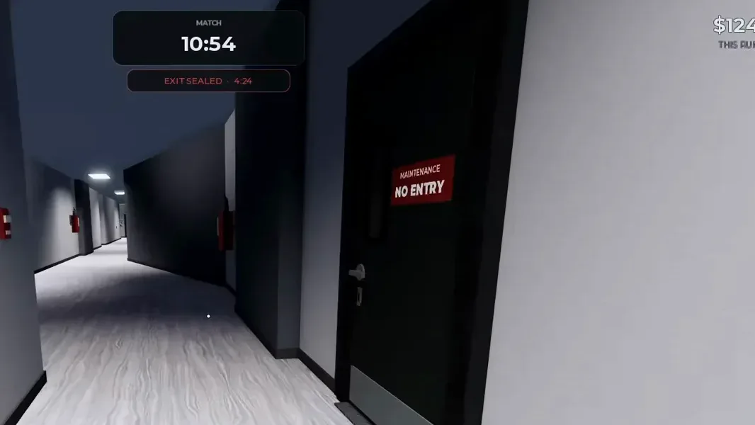 A MAINTENANCE NO ENTRY door in the American Dorm map of Steal Or Die