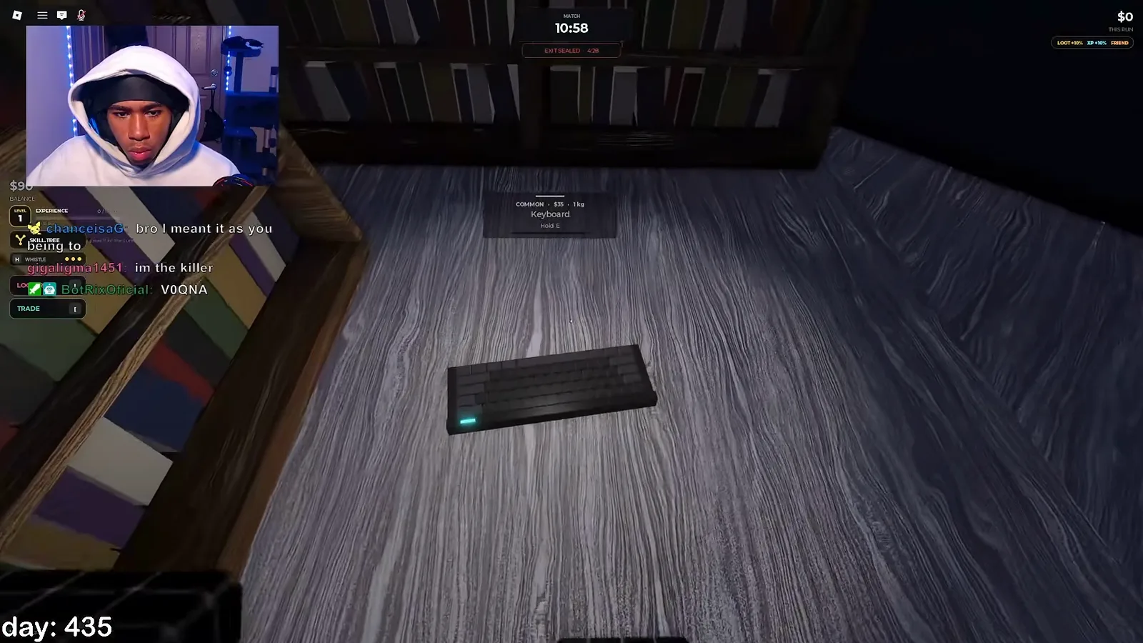 スティール・オア・ダイのオフィスマップで盗んだノートPCを運搬中。画面には価値が表示されている